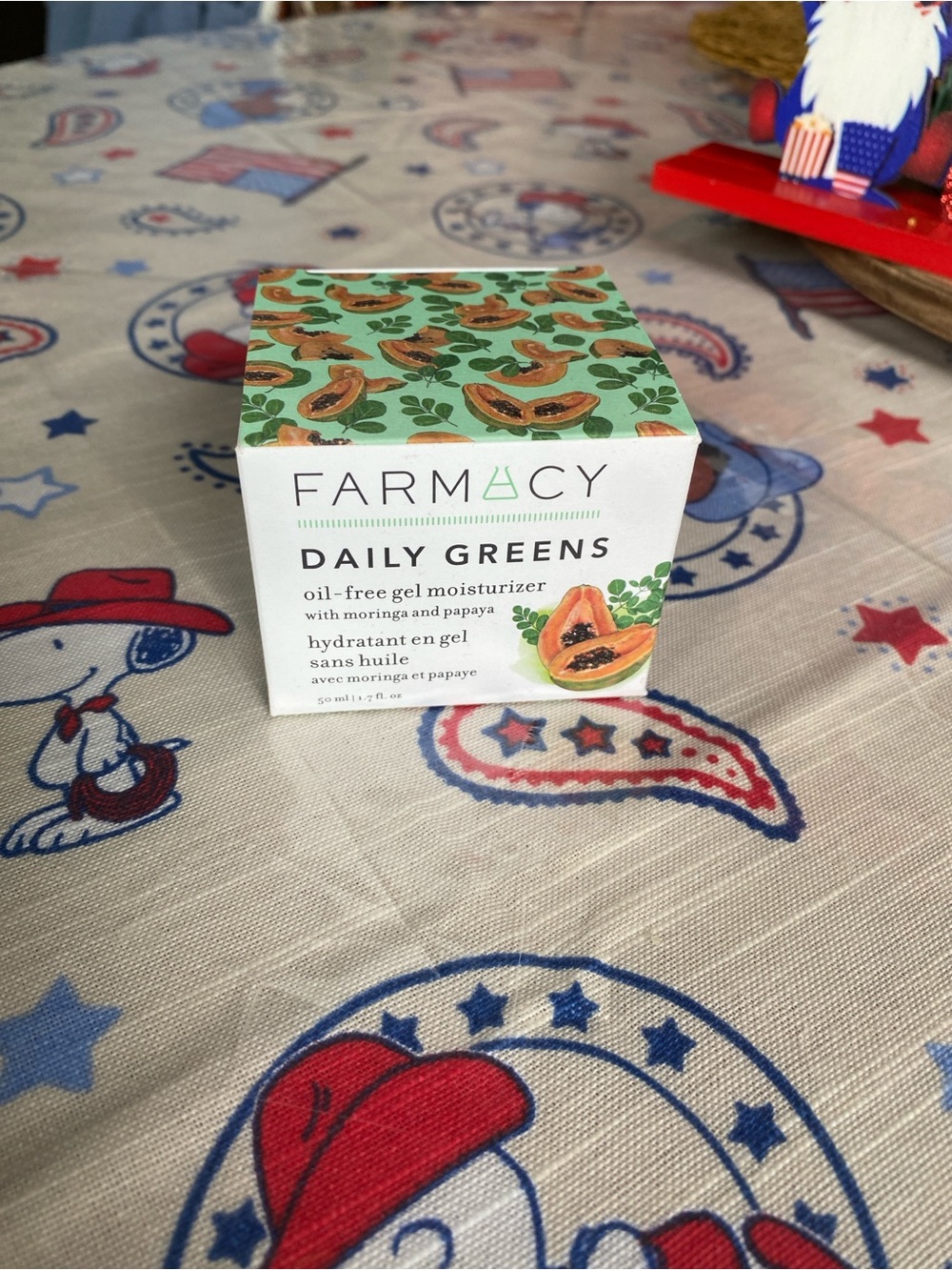Farmacy White and Green Skincare Box with Ingredient Panel